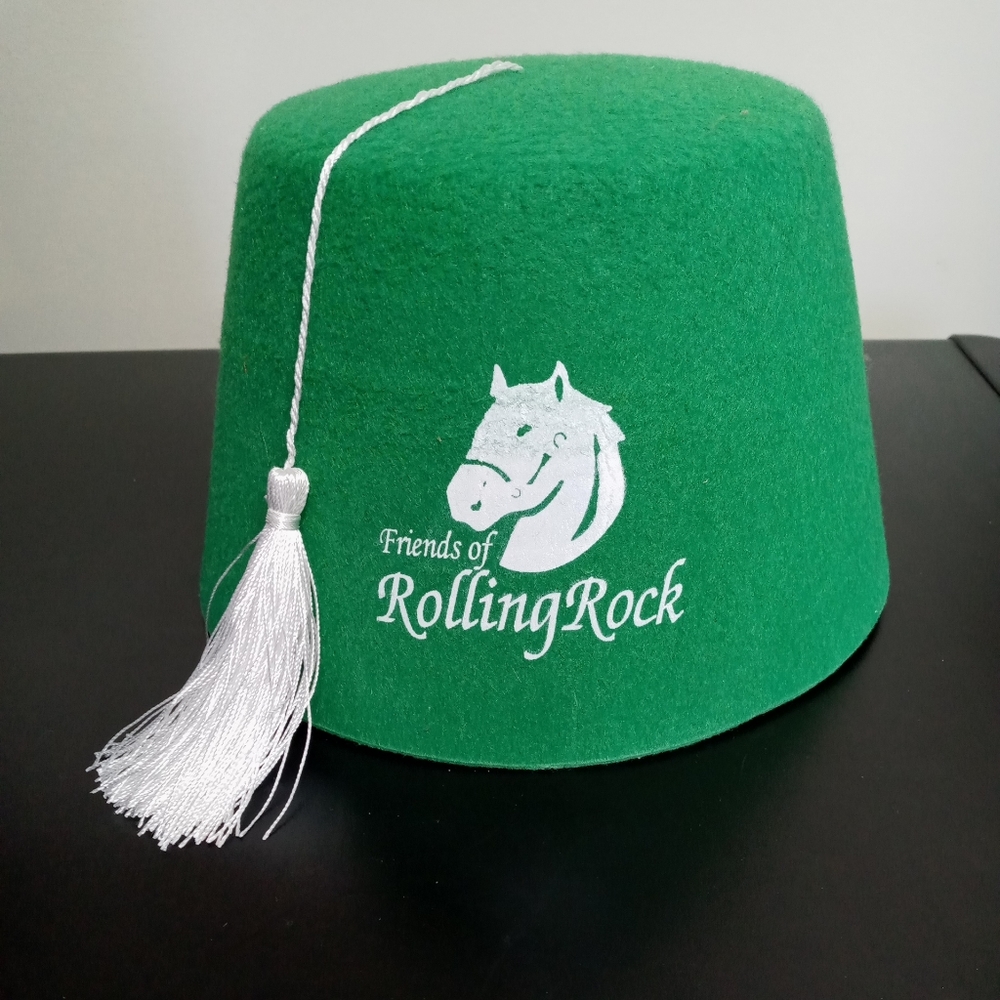 Friends of Rolling Rock Beer Hat Fez Saint Patrick's Day Shriner Celebration EUC